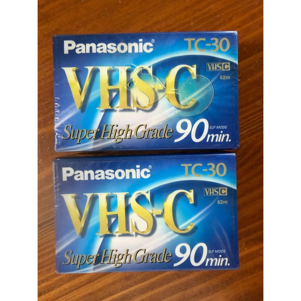 2 Panasonic TC-30 VHS-C Super High Grade 90 Min Compact Video Cassette Sealed